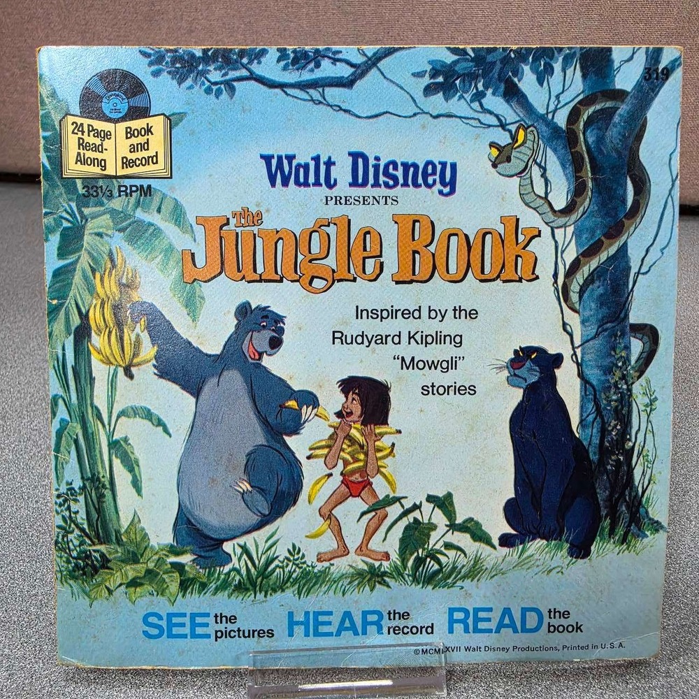 Disney The Jungle Book Read-Along Book and Record 319 Kids Untested 1977 Vinyl